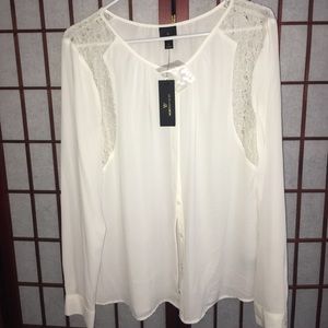 Worthington white button up blouse